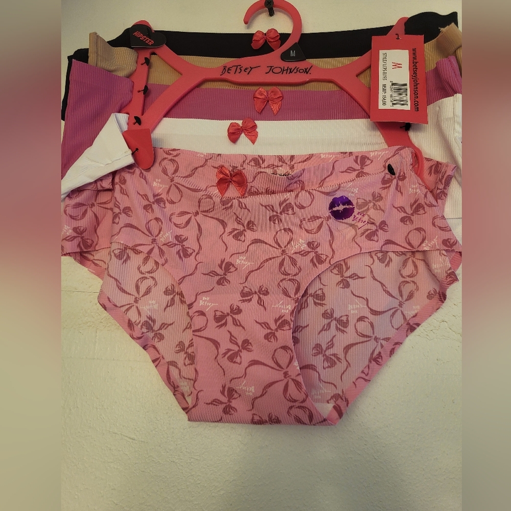 Betsey Johnson Pink and Black  Underwear Set